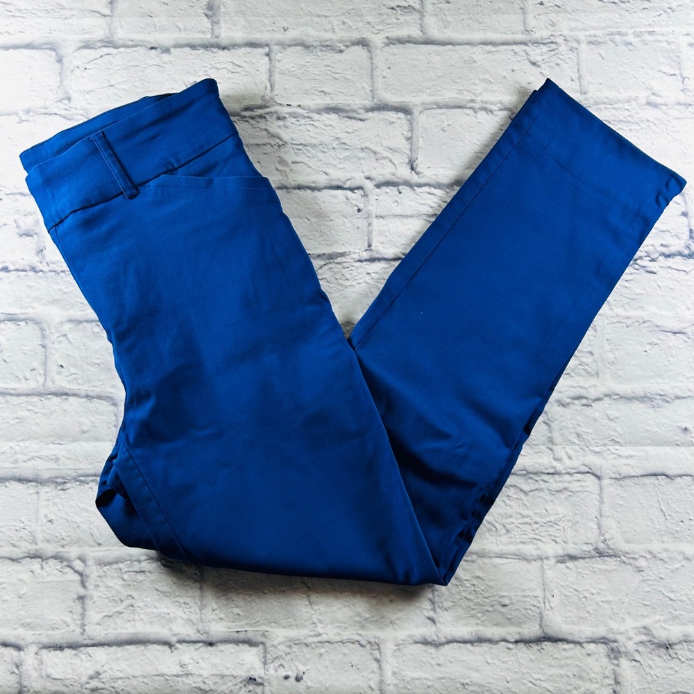 Hilary Radley Womens Pull On Dress Pants Royal Blue Stretch Small D5427-I626S